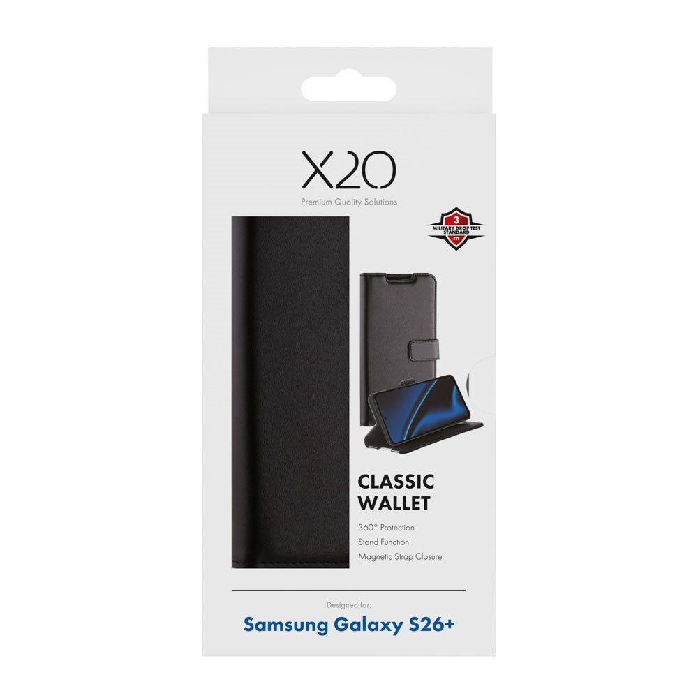 Samsung Galaxy S26+ (Plus) X2O Classic Wallet Flip Case - Black