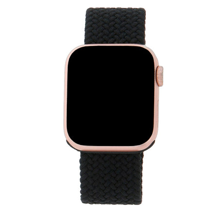 Apple Watch (42/44/SE/45/46/49mm) Elastic Fabric Smartwatch Strap - Size M - Black