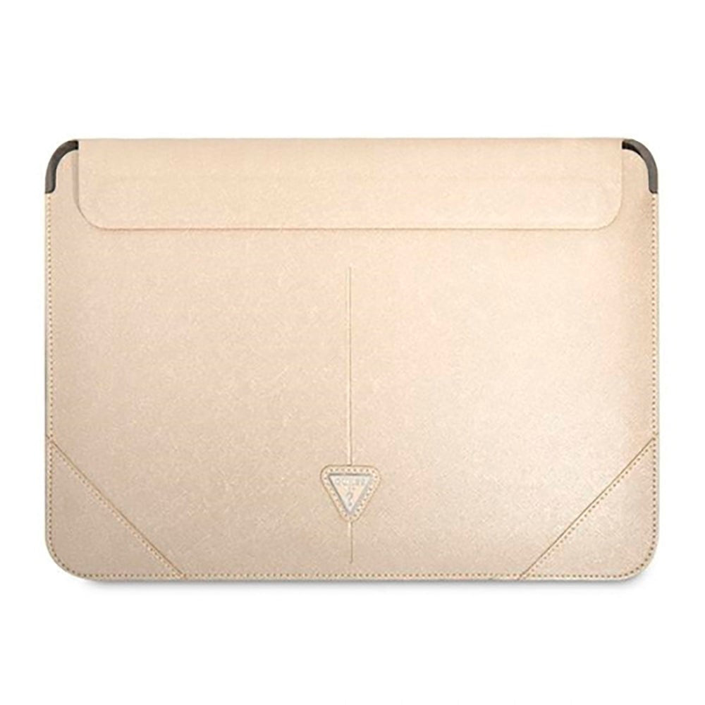 Guess Protective MacBook Sleeve 13 "/ 14" (33 x 23 Cm) - Saffiano Triangle - Beige