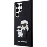 Samsung Galaxy S23 Ultra Karl Lagerfeld Saffiano Karl & Choupette Hard Case - Black