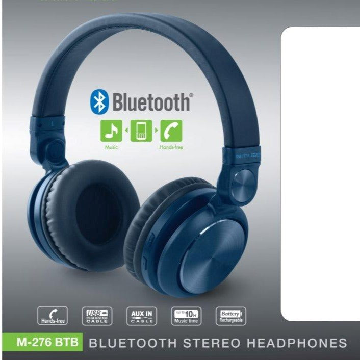 Muse M-276 Wireless Bluetooth On-Ear Headphones - Blue