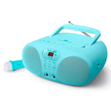 MUSE MD-203 KB Portable Karaoke Radio & CD Player for Kids w. Microphone - Light blue