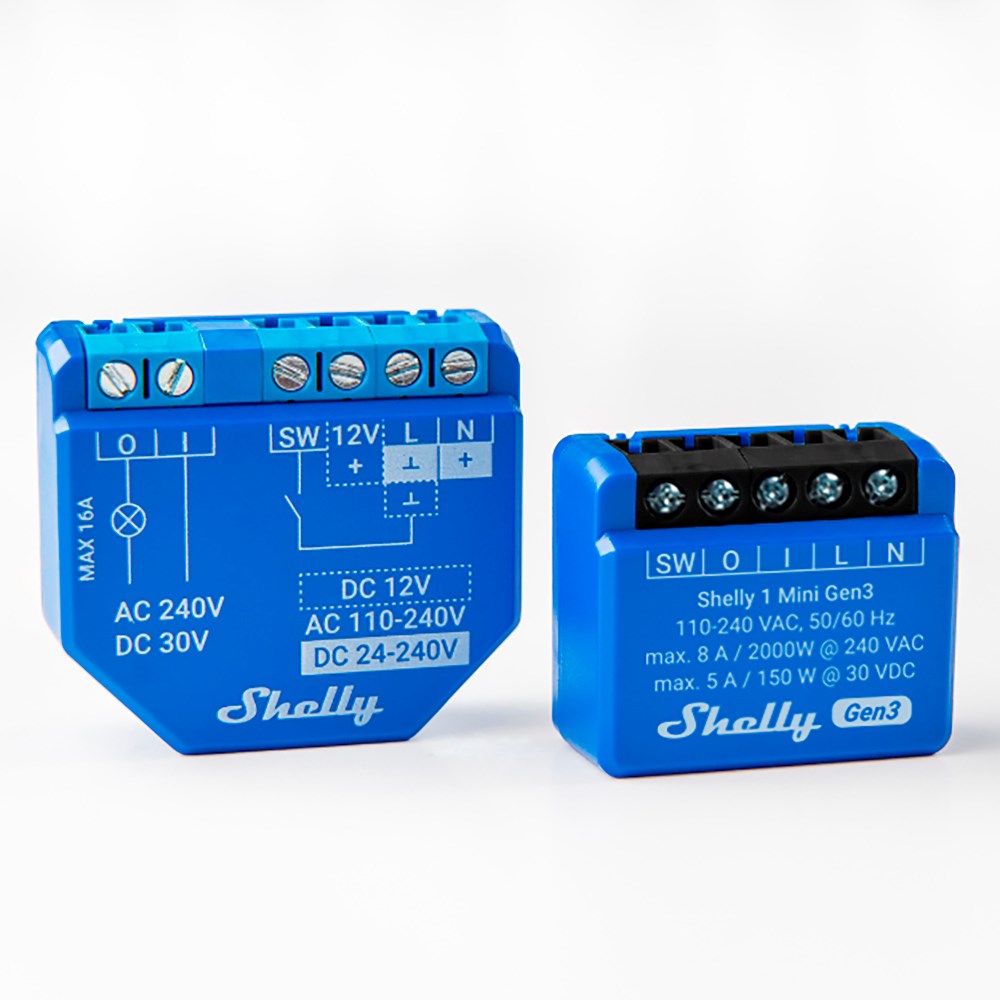 Shelly Plus 1 Mini (Gen3) Smart Relay - Blue