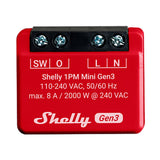 Shelly Plus 1PM Mini (Gen3) Smart Relay - Red