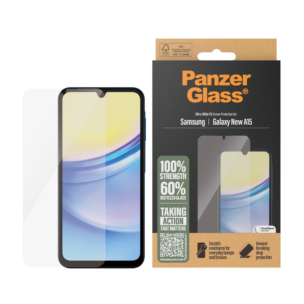 Samsung Galaxy A16 PanzerGlass Ultra Wide Fit Screen Protector - Platinum Strength - Transparent