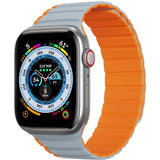 Apple Watch (42/44/SE/45/49mm) Dux Ducis LD-Series Magnetic Silicone Strap - Grey / Orange