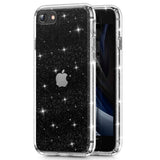 iPhone SE (2022 / 2020) 8 / 7 Tech-Protect Glitter Case - Transparent / Silver