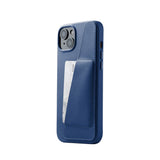 Mujjo iPhone 14 Plus Leather Wallet Case - Blue