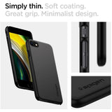 iPhone SE (2022 / 2020) / 8 / 7 Spigen Thin Fit Back Case - Black