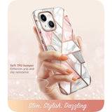 iPhone 14 / 13 i-Blason Cosmo Marble Case w. Screen Protector - Pink