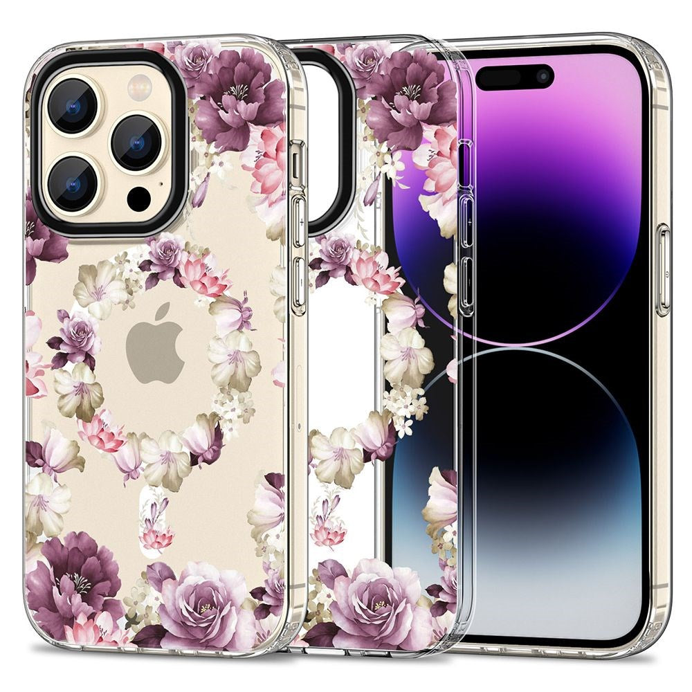 iPhone 15 Pro Max Tech-Protect MagMood Case  - MagSafe Compatible - Rose Floral