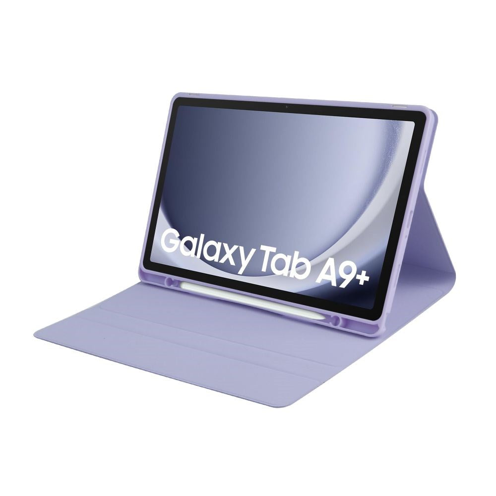 Samsung Galaxy Tab A9+ (Plus) Tech-Protect Keyboard Case With Pencil Holder - English Layout - Purple