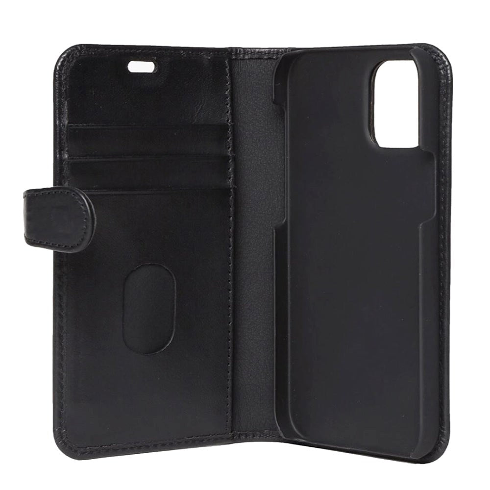 iPhone 12 Mini Gear Buffalo Wallet Genuine Leather Magnet Wallet Case - Black