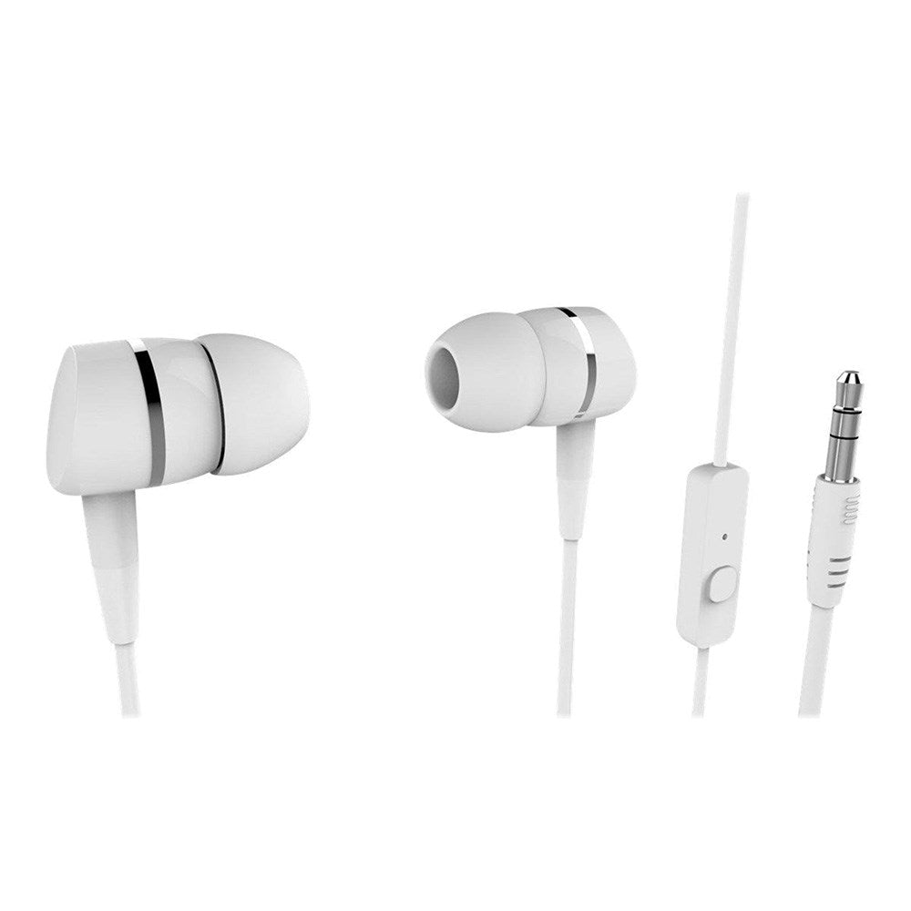 Vivanco In-Ear Headphones with 1.2m Cord - 3.5mm Plug - White