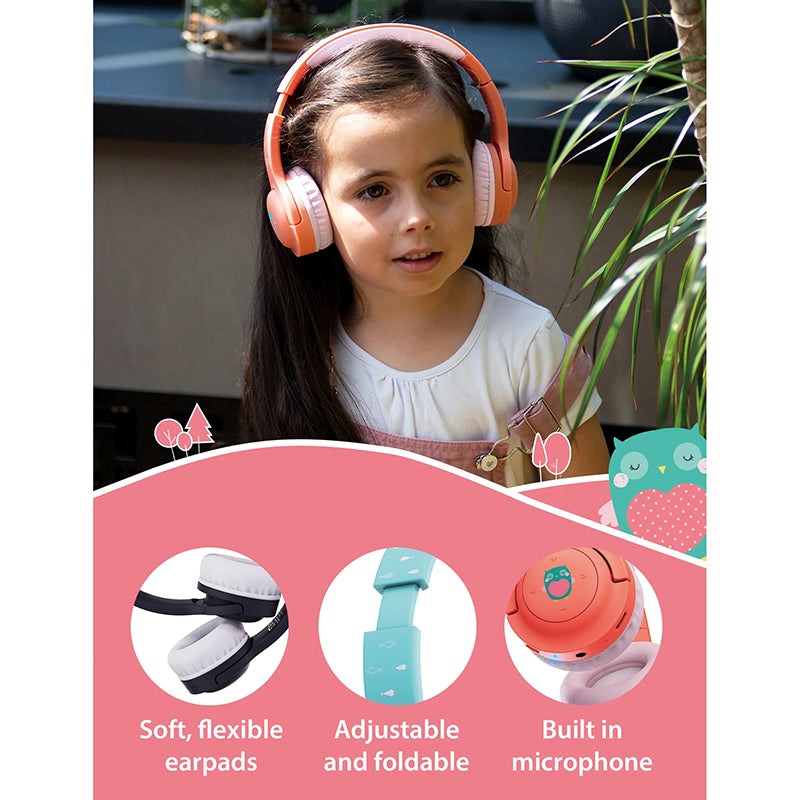 Planet Buddies Bluetooth On-Ear Children's Headset - Light Blue / Penguin