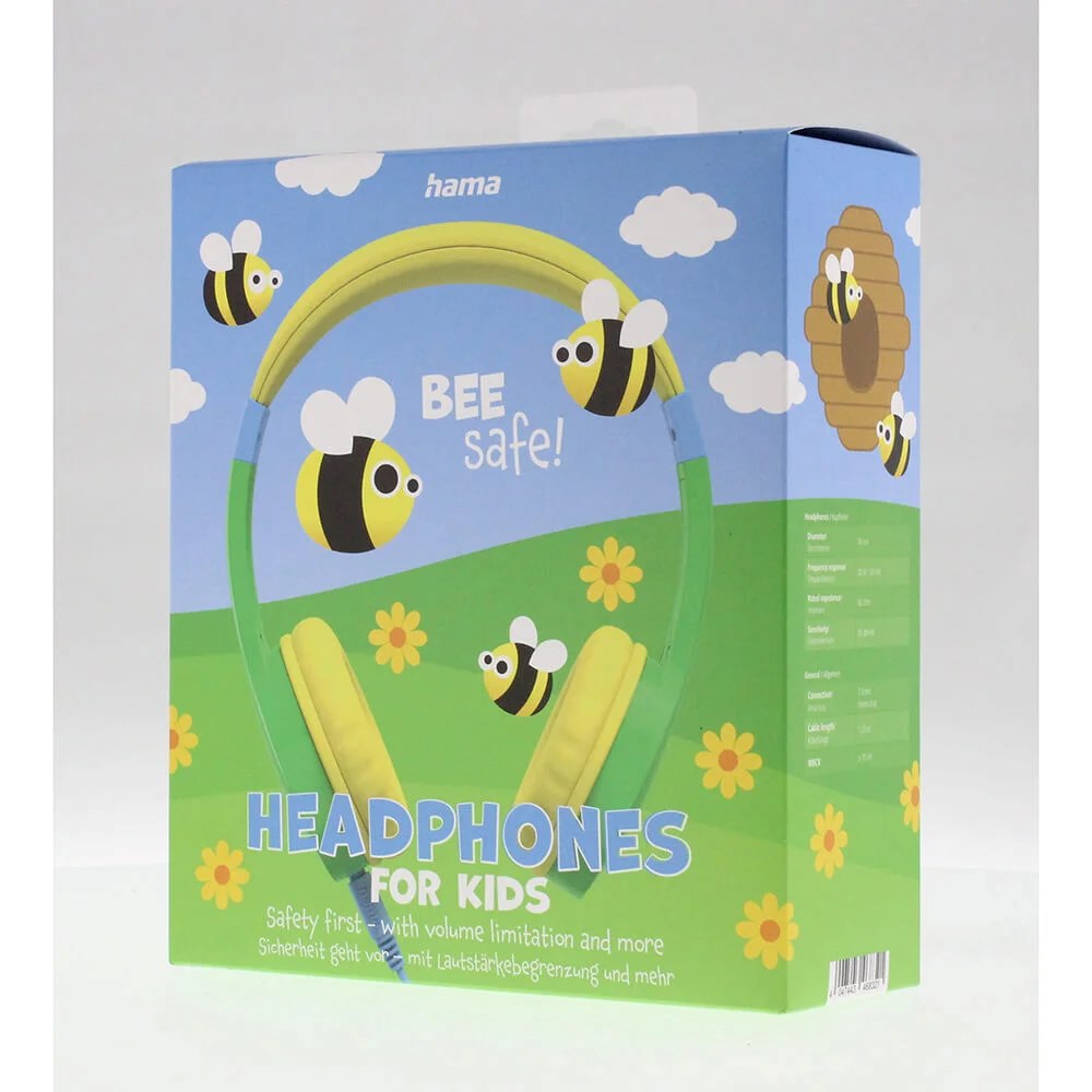 HAMA Wired Headphones for Children - Max. 85 dB - On-Ear - Green / Yellow