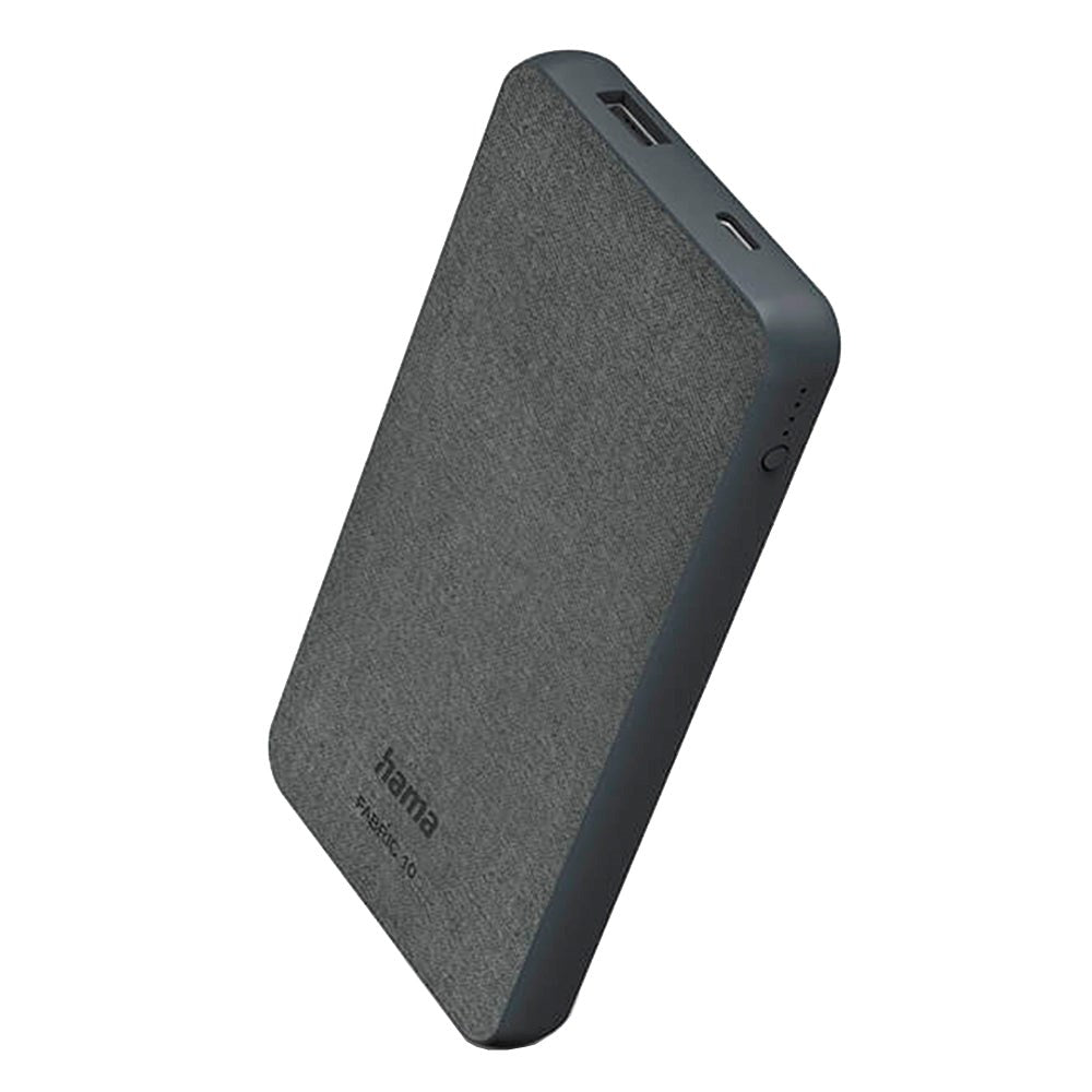 HAMA 15W PowerBank - 1 x USB-C / 1 x USB-A - 10,000 mAh - Grey