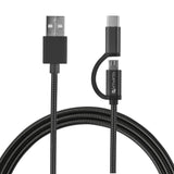 4smarts ComboCord 2-in-1 Cable (2A/10W) USB2.0 - USB-C / Micro USB Cable Black 1 w.