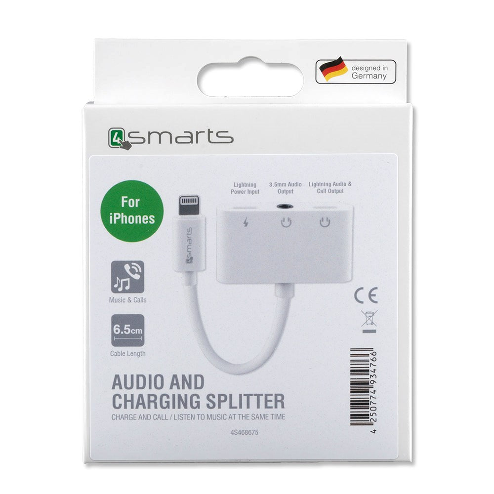 4smarts SoundSplit 6.5 cm Lightning To 2x Lightning 3.5mm Audio Splitter - White