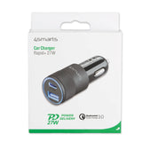 4smarts Rapid+ Fast Car Charger 27W PD / 18W QC - 1x USB-A 1x USB-C - Black