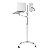 4smarts ErgoFix H17 Universal Stander w. Wheels for Smartphone / Tablet & Laptop - Silver