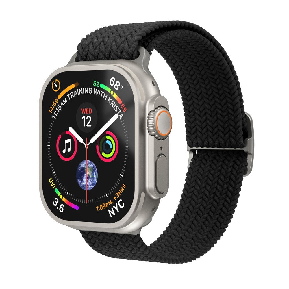 Vonmählen Apple Watch (42/44/45/SE/46/49mm) Woven Loop Nylon Watch Strap - Black