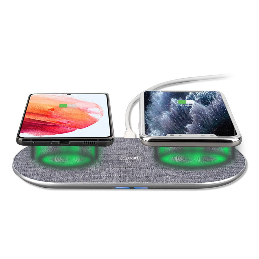 4smarts Voltbeam Twin Wireless Charger 2 x 15W - Grey