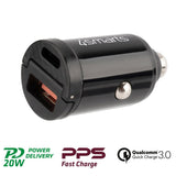 4smarts VoltRoad Pico 20W PD Car Charger - USB-C & USB-A - Black