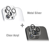 iPhone 14 Pro / 14 Pro Max 4Smarts StyleGlass Camera Lens Protective Glass - 2 pcs. - Metal Silver & Clear Acryl