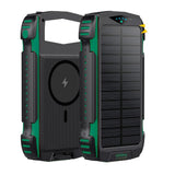 4smarts Titanpack UltiMag 20W Powerbank 20,000mAh w. Solar cell - USB-C & 2 x USB-A - MagSafe Compatible - Black / Green