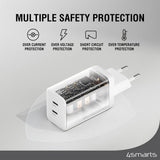 4smarts PDPlug 45W Wall Charger with 2 x USB-C - White