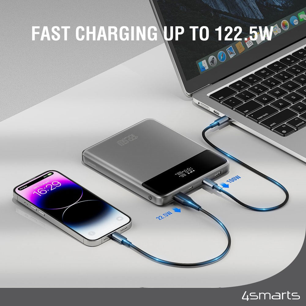 4smarts Enterprise Slim 20.000mAh Powerbank - 122.5W - Grey