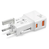 4smarts World Travel Adapter w. 1 x USB-A & 1 x USB-C - White