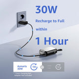 4smarts 10,000mAh Pocket Powerbank with Integrated USB-C Cable 30W - Silver