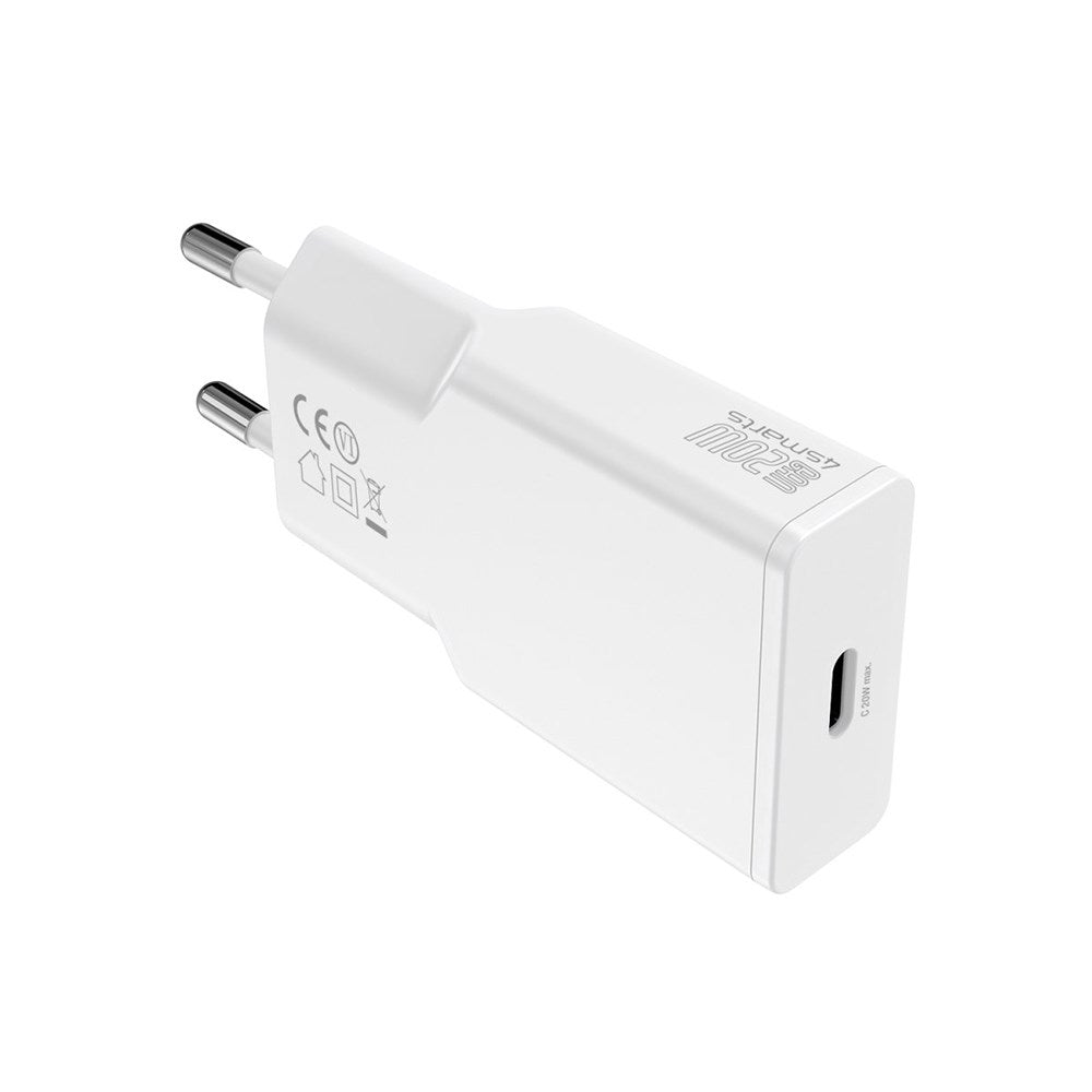 4Smarts PD Slim Wall Charger GaN 20W w. USB-C - White