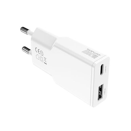 4Smarts PD Slim Wall Charger GaN 20W w. 1 x USB-C & 1 x USB-A - White