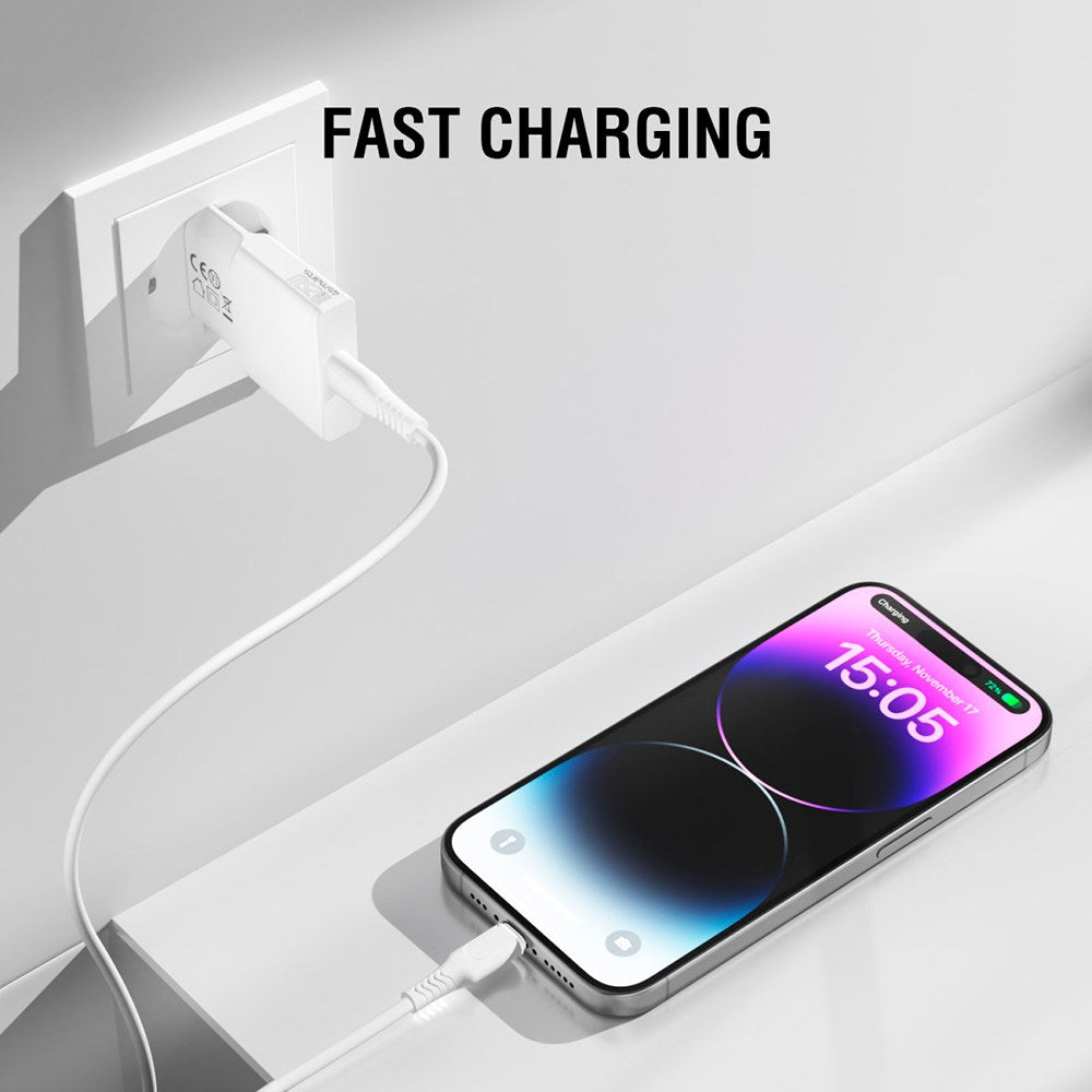 4Smarts PD Slim Wall Charger GaN 25W w. USB-C - White