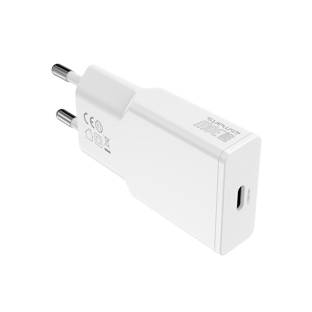 4Smarts PD Slim Wall Charger GaN 30W w. USB-C - White