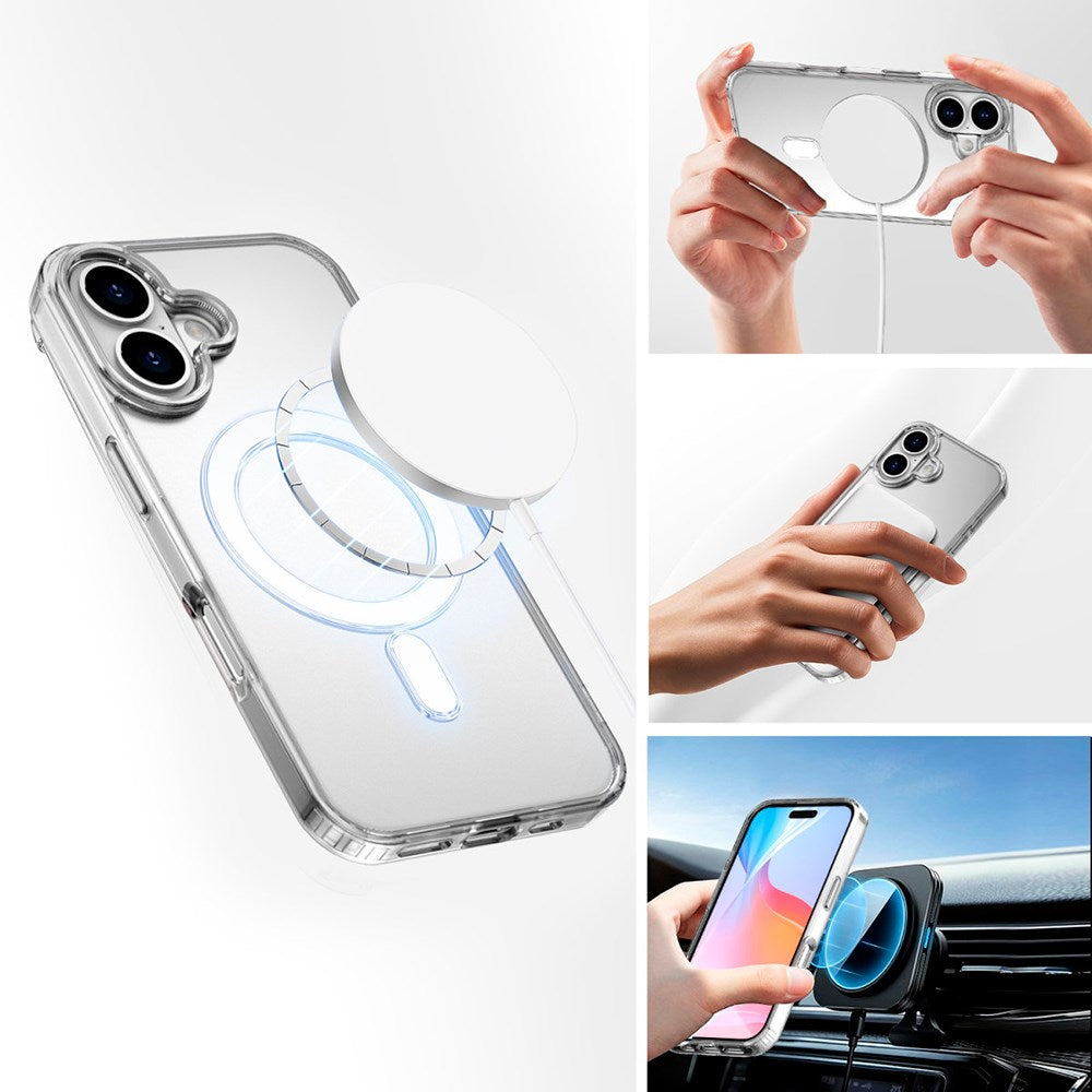 iPhone 16 4smarts Premium Starter Set - MagSafe Case, Screen and Lens Protection & 30W Wall Charger - Transparent / White