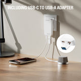 4smarts FlatPlug Slim Dual Wall Charger - 65W / 2x USB-C - White