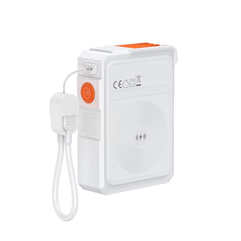 4smarts 6-in-1 10,000mAh Hybrid Powerbank / Wireless Charger / Travel Adapter - White / Orange