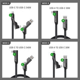 4smarts ComboCord 2-in-1 Right Angled Cable 240W - 1.5m - Grey