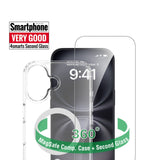 iPhone 17 4Smarts 360° Protection Set with Case & Screen Protection Glass - MagSafe Compatible - Transparent
