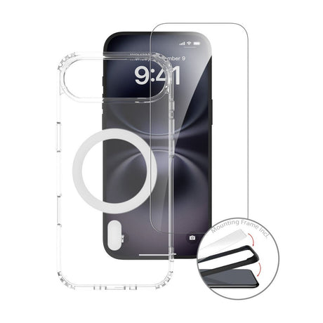 iPhone Air 4Smarts 360° Protection Set with Case & Screen Protection Glass - MagSafe Compatible - Transparent
