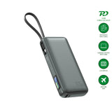 4smarts Enterprise 20,000mAh 165W Powerbank with Built-in USB-C Cable - Grey