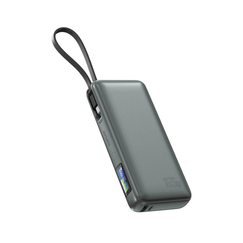 4smarts Enterprise 20,000mAh 165W Powerbank with Built-in USB-C Cable - Grey