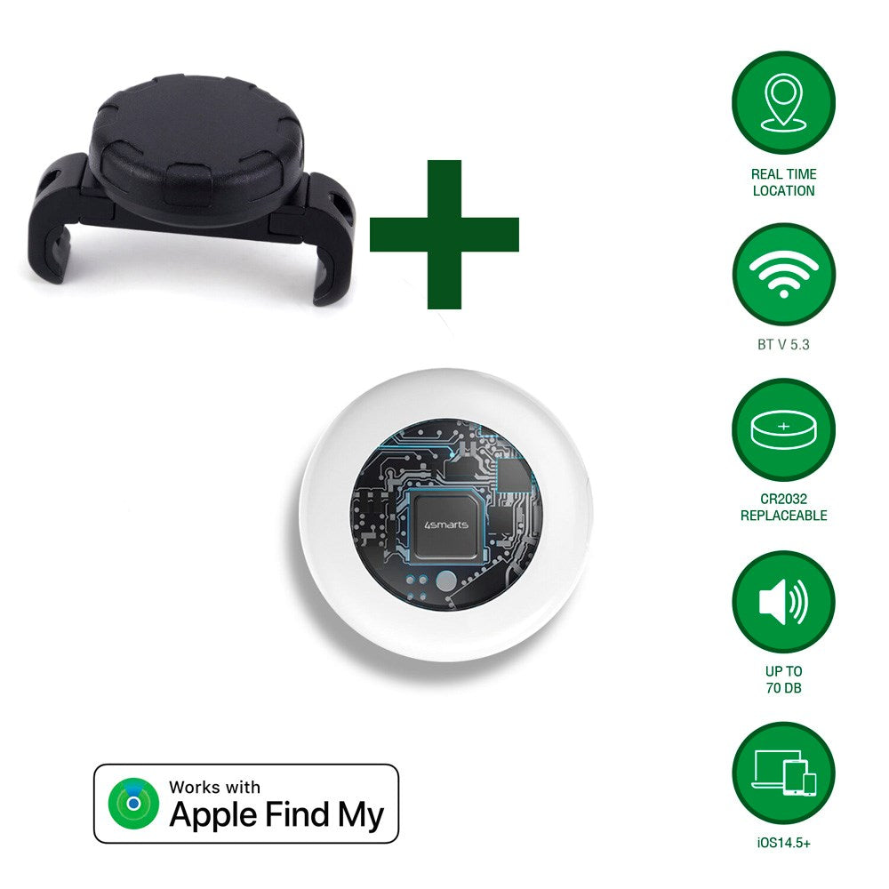 4smarts SkyTag GPS Tracker with Saddle Clamp – White