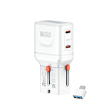 4smarts 65W Travel Adapter for EU/UK/US/AUS with 2 x USB-C & 1 x USB-A Adapter - White