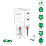 4smarts 65W Travel Adapter for EU/UK/US/AUS with 2 x USB-C & 1 x USB-A Adapter - White
