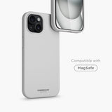 Vonmählen iPhone 15 Plus Eco Silicone Case - MagSafe Compatible - Grey